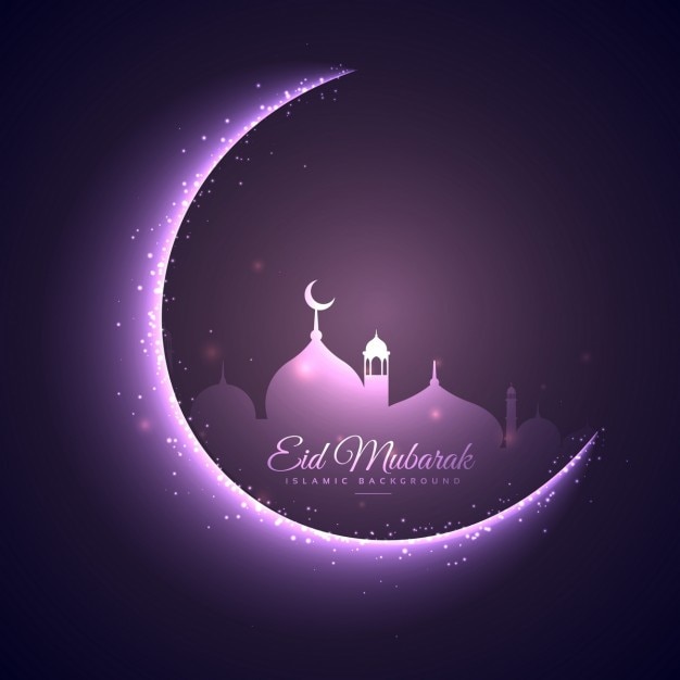 Eid mubarak festival background in purple\
color