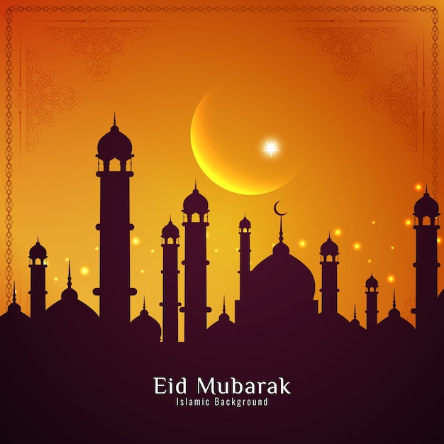 Free Vector | Eid mubarak sunset design