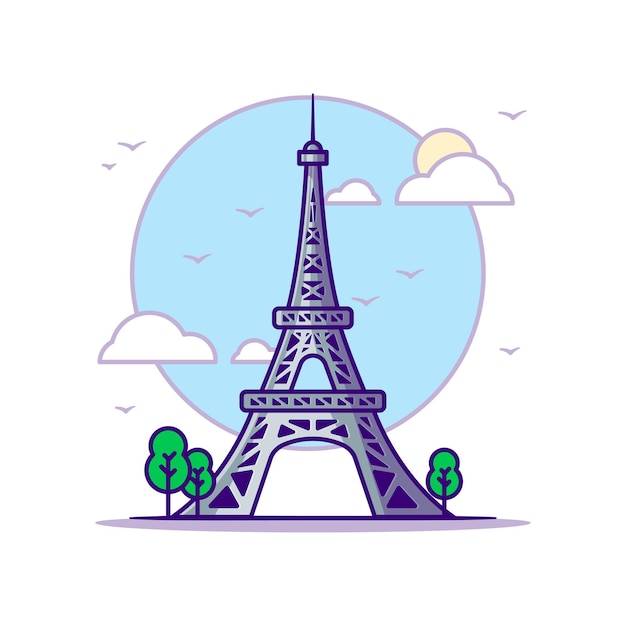 Premium Vector | Eiffel tower illustrations. landmarks concept white