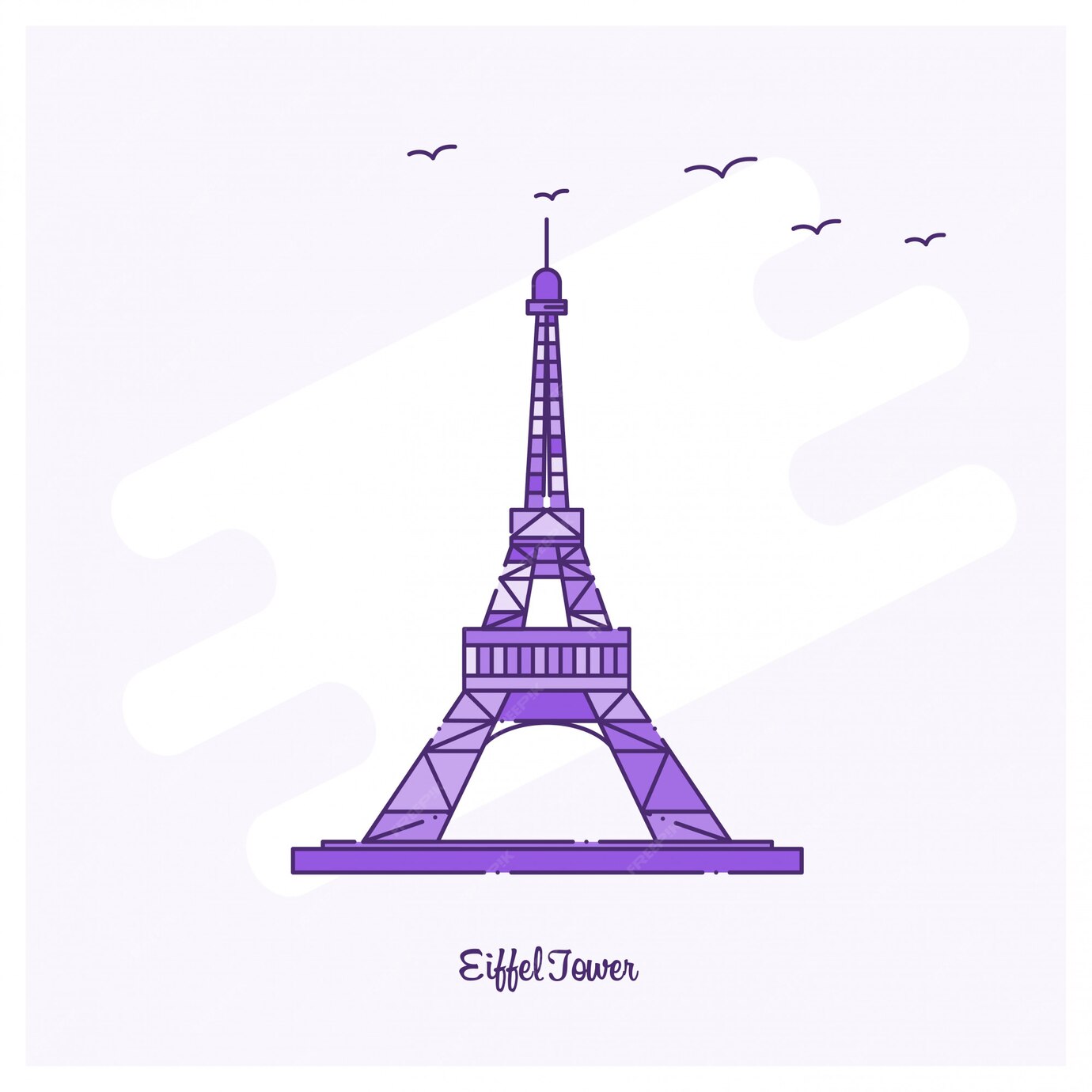 Premium Vector | Eiffel tower landmark