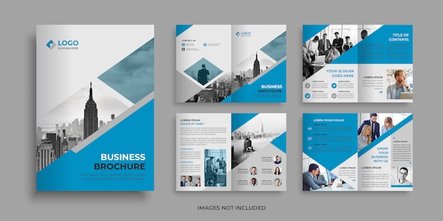 Premium Vector | Eight page business brochure template