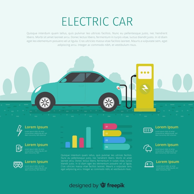 Free Vector | Electric car infographic