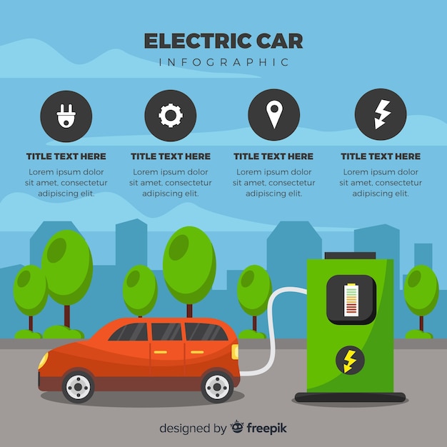 Electric car infographic Vector | Free Download