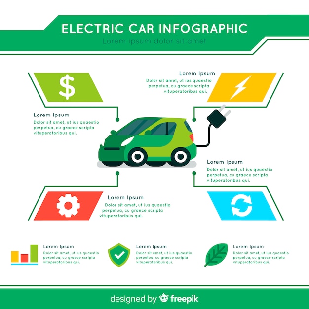 Free Vector | Electric car infographics