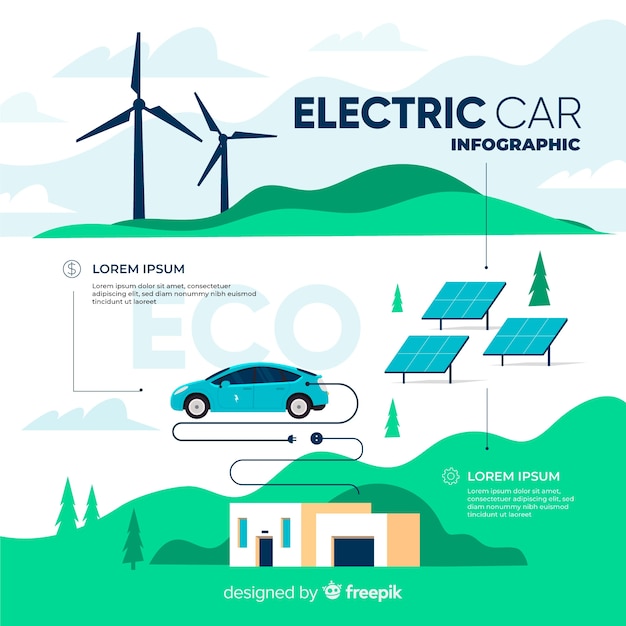 Electric car infographics | Free Vector