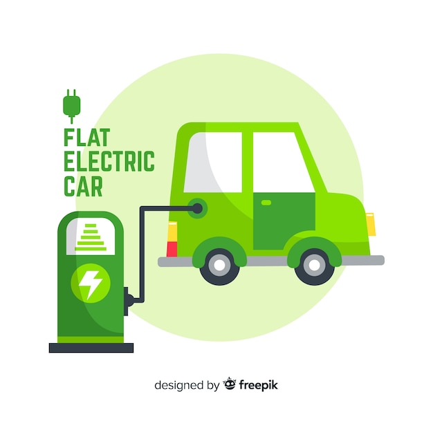 Electric car Vector Free Download