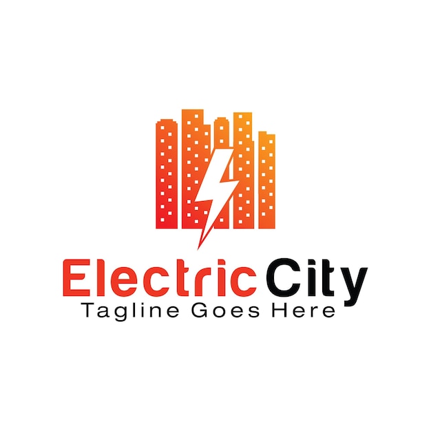 Premium Vector | Electric city logo design template