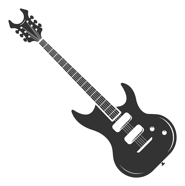 Premium Vector | Electric guitar. black rock music emblem. band sign