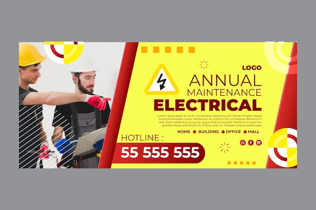 Free Vector | Electrician Banner Template