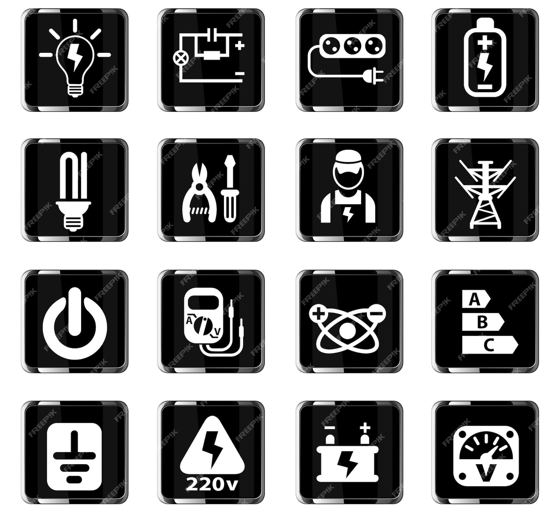 Premium Vector | Electricity web icons for user interface design