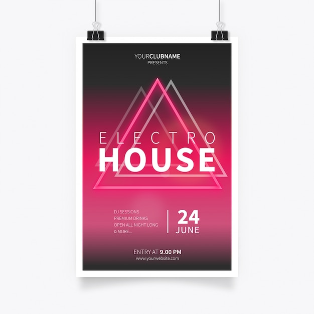 Electro House Music Poster