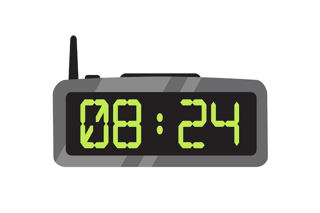 Premium Vector Electronic Alarm Clock Flat Illustration