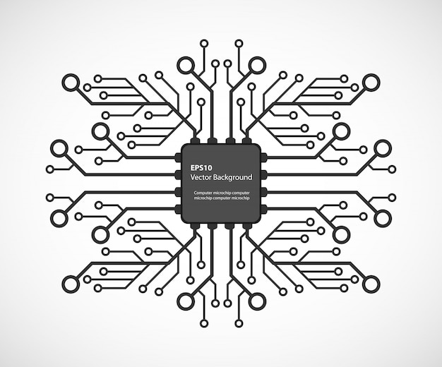 Premium Vector Electronic chip