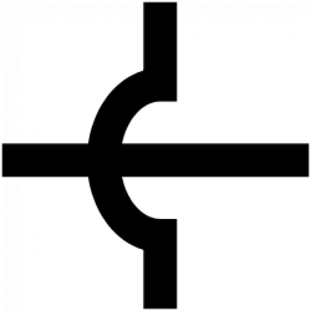 Electronic circuit crossing symbol Vector | Free Download