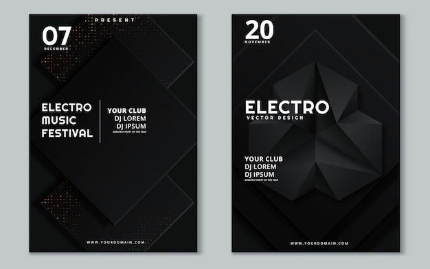 Electronic music fest and electro summer wave poster. Premium Vector