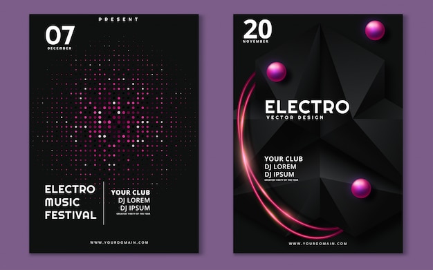 Electronic music festival minimal poster Premium Vector