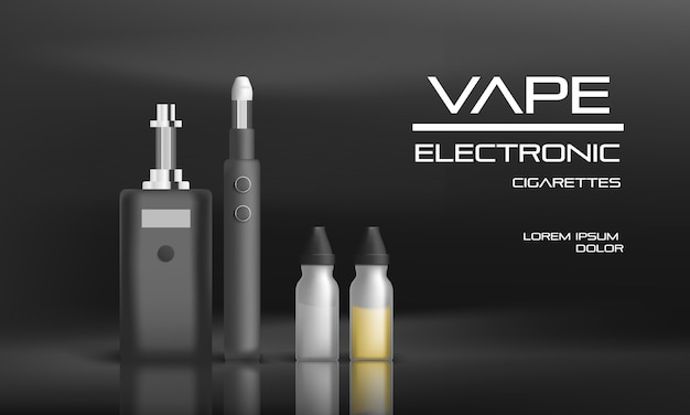 Electronic vape concept background. realistic illustration of electronic vape vector concept background for web design Premium Vector