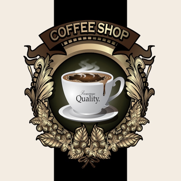 Download Elegance coffee and bar logo Vector | Premium Download