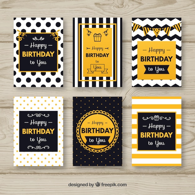 Elegant abstract birthday card pack