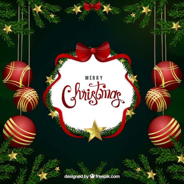 Elegant background of christmas branches Vector | Free Download