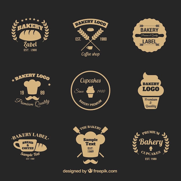 Download Free Download This Free Vector Elegant Bakery Logo Collection In Flat Use our free logo maker to create a logo and build your brand. Put your logo on business cards, promotional products, or your website for brand visibility.