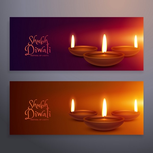 Elegant banners of diwali