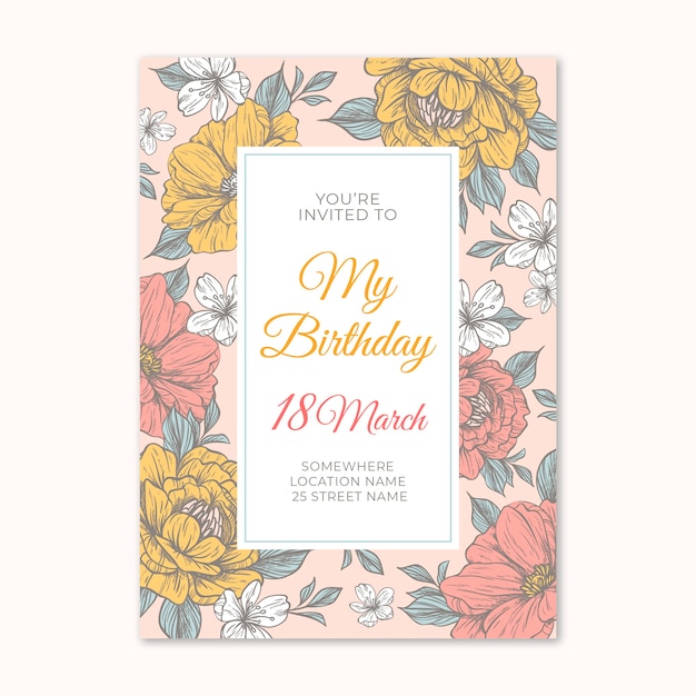 Download Free Vector | Elegant birthday card template