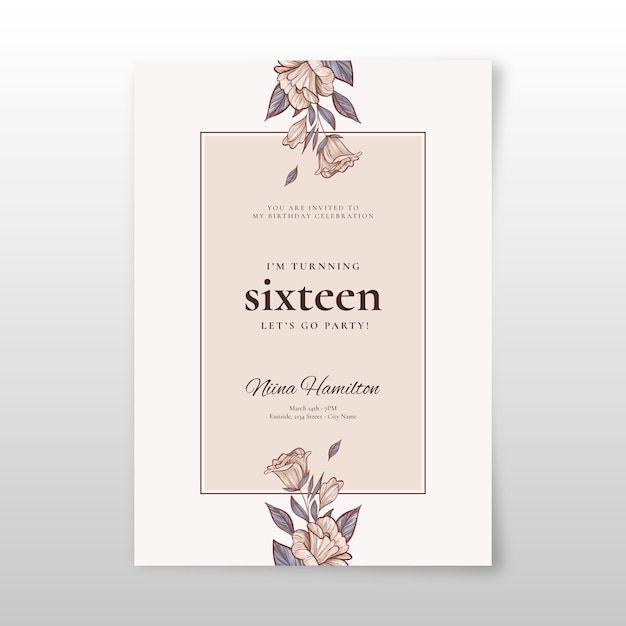 Download Premium Vector | Elegant birthday invitation card template