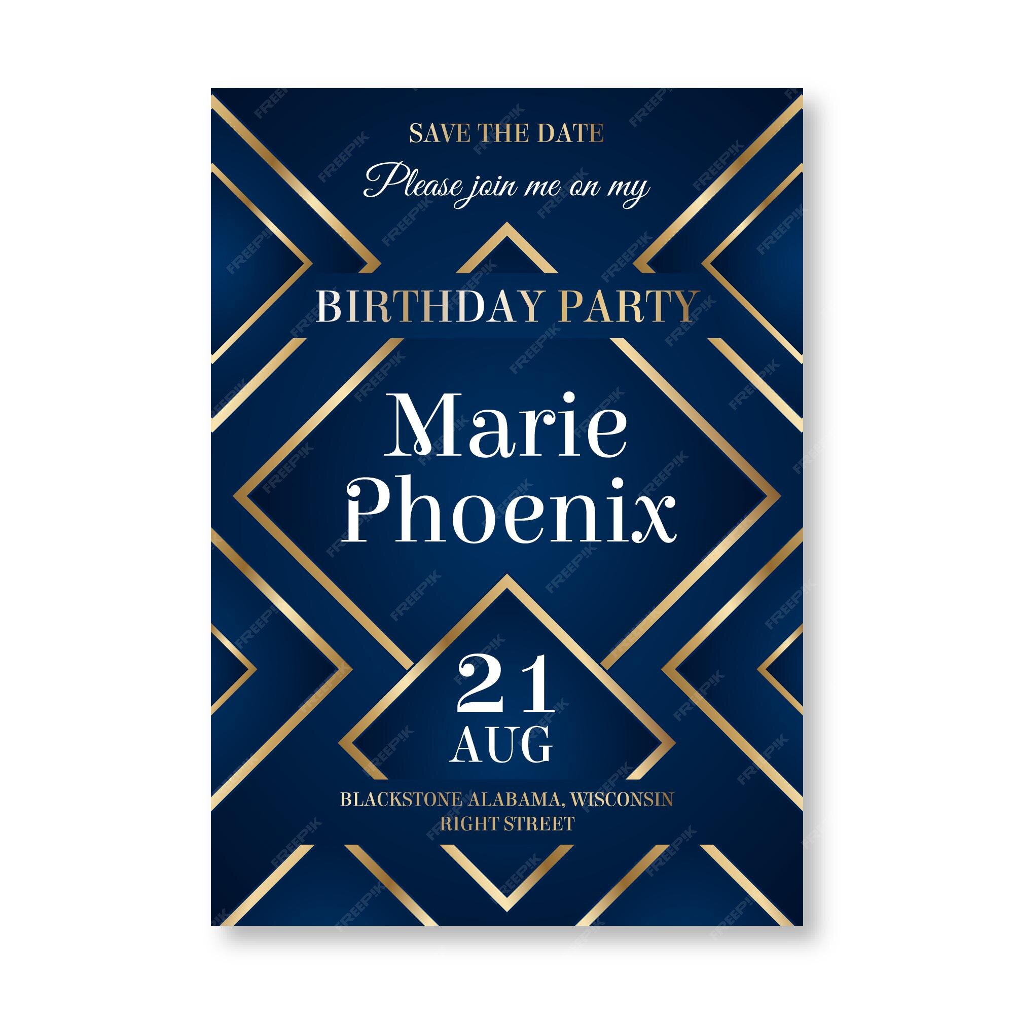 Free Vector | Elegant birthday invitation concept