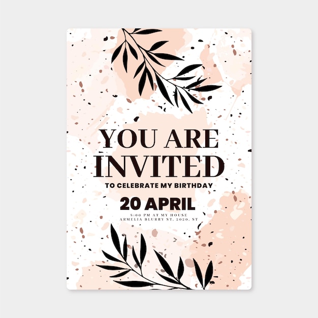 Download Elegant birthday invitation template | Free Vector