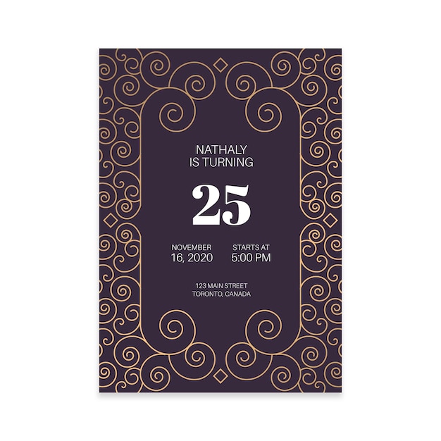 Download Elegant birthday invitation template | Free Vector