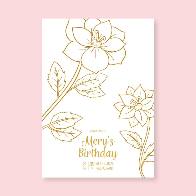 Free Vector | Elegant birthday invitation template