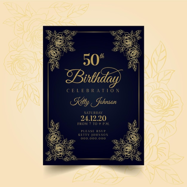 Premium Vector | Elegant birthday invitation template