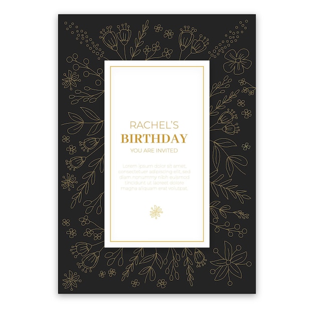 elegant birthday invitation template