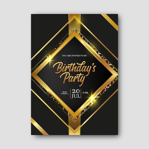Elegant birthday invitation template | Free Vector