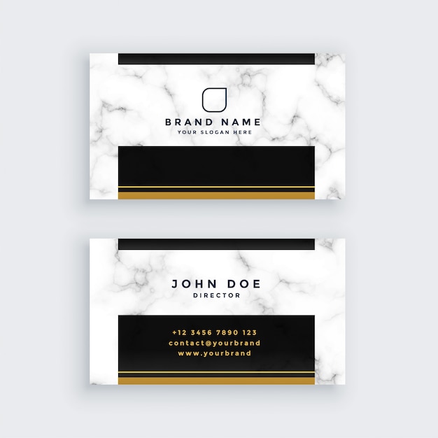 Elegant black and gold marble business card\
design