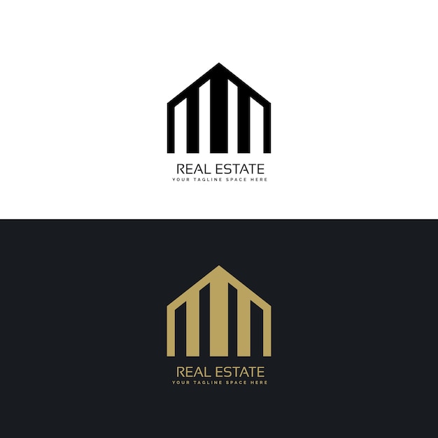 Elegant black and gold real estate logo Vector | Free Download