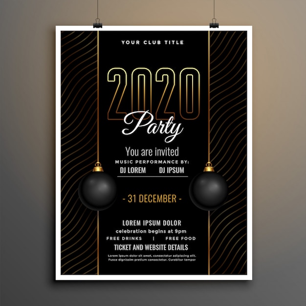 Download Free Elegant Black And Gold New Year Party Flyer Template Free Vector Use our free logo maker to create a logo and build your brand. Put your logo on business cards, promotional products, or your website for brand visibility.