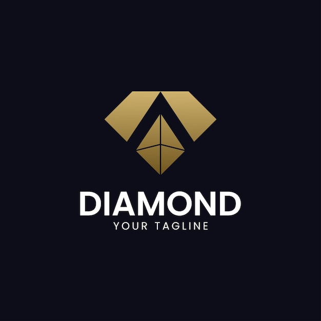 Premium Vector | Elegant black letter a diamond jewellery gold logo