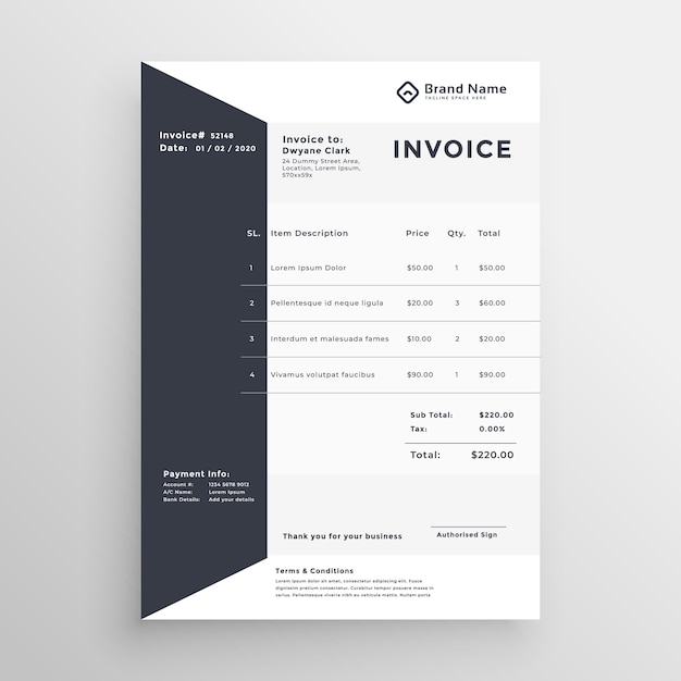 Black Invoice Template