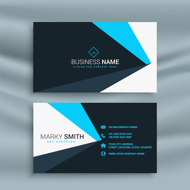 Elegant blue business card design