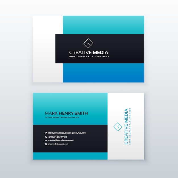Elegant blue business card