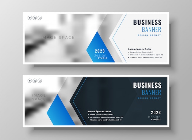 Download Free Free Vector Elegant Blue Modern Business Banner Design Template Use our free logo maker to create a logo and build your brand. Put your logo on business cards, promotional products, or your website for brand visibility.