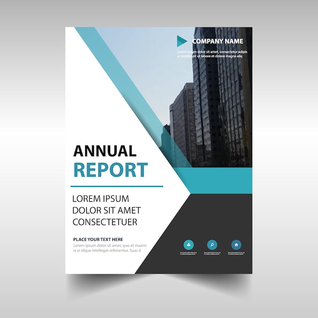 Elegant blue professional annual report template Vector | Free Download