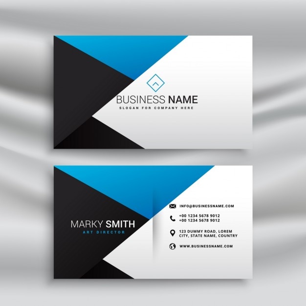 Elegant blue white and black modern business\
card design