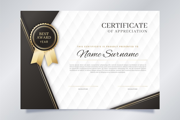 Free Vector | Elegant blue and white certificate template