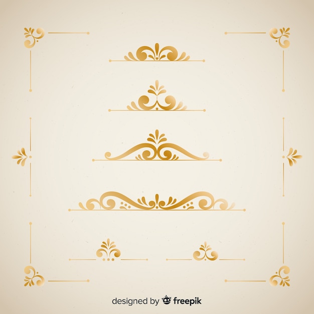 Download Free Vector | Elegant border ornaments set