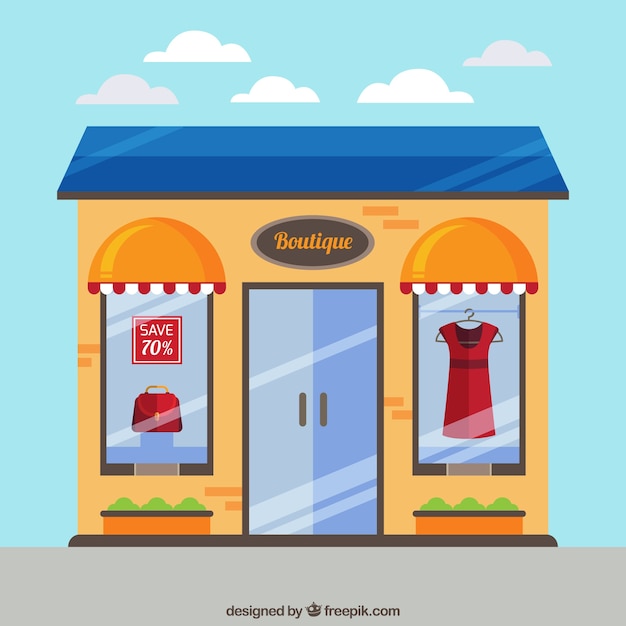 Free Vector | Elegant boutique on the street