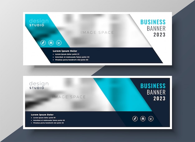 Elegant business banner design with image space Free Vector