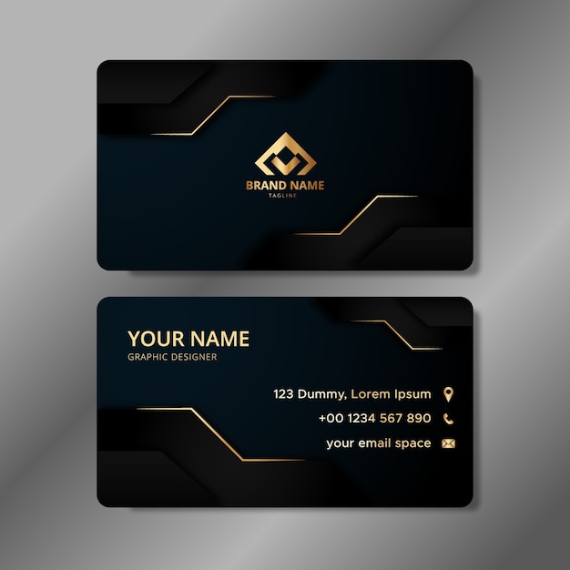 Premium Vector | Elegant business card template with abstract ...